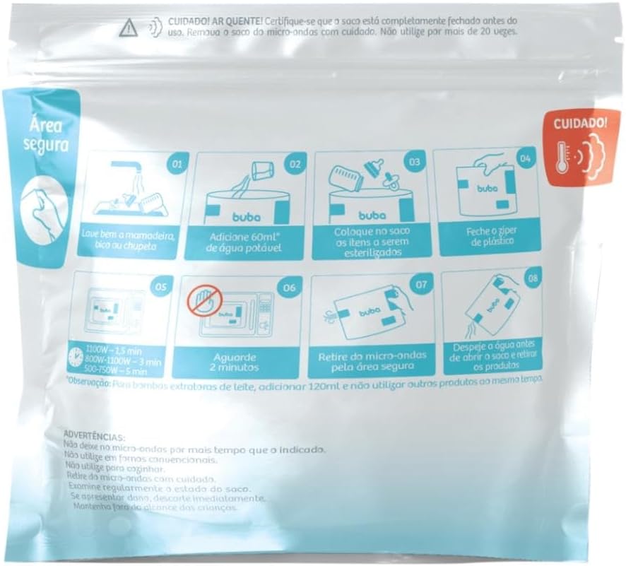 Saco Esterilizador Reutilizável para Micro-ondas 3