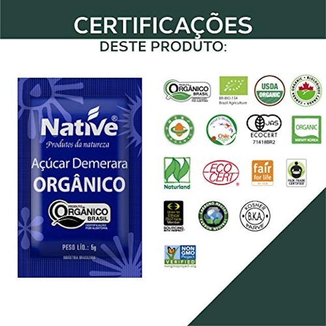 Açúcar Orgânico Demerara Native em Sachês 2