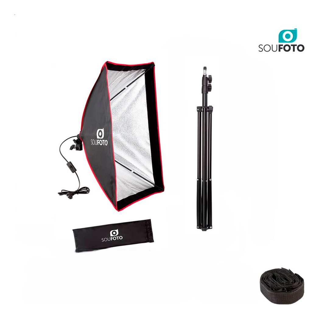 Kit de Luz para Gravar Vídeo Profissional com Softbox com Tripé e Tela Grid Sou Foto 2
