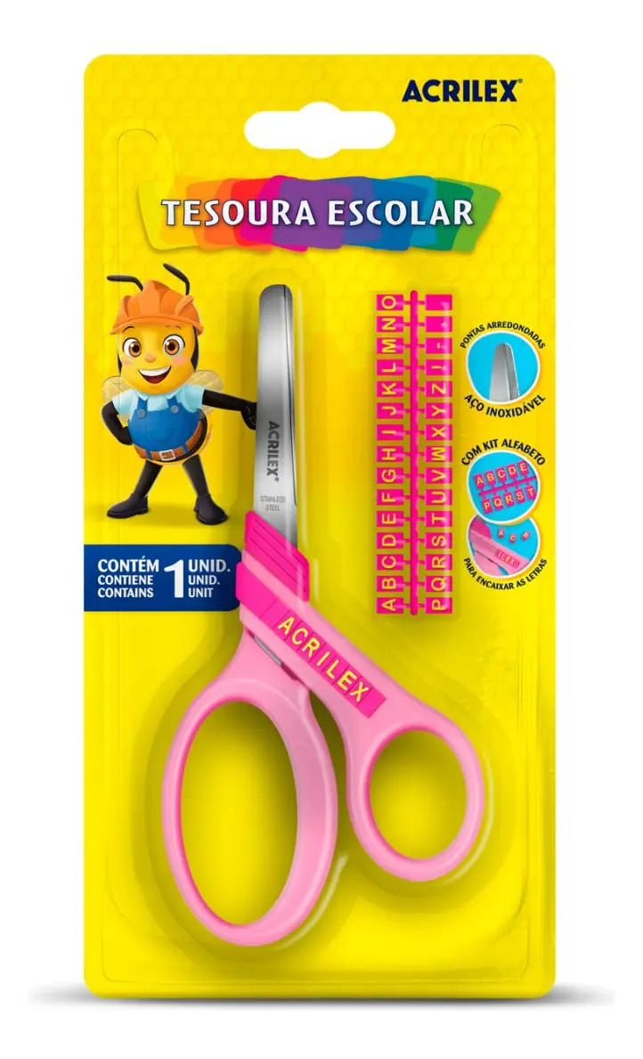 Tesoura Letras Rosa 1