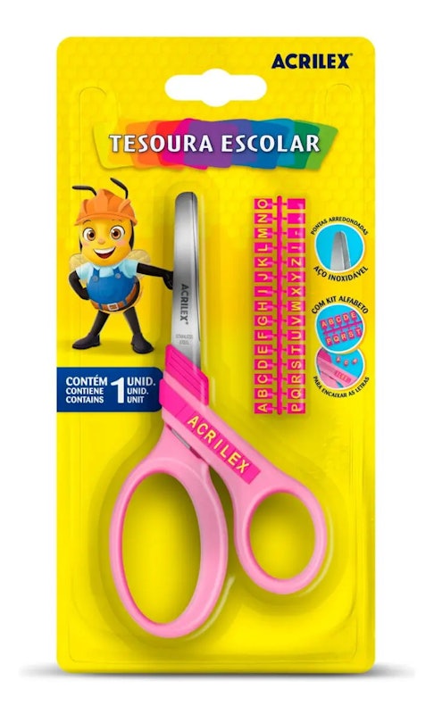 Tesoura Letras Rosa 1