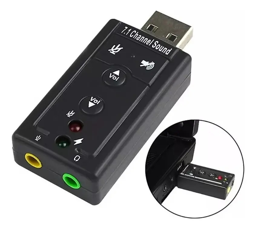 Adaptador Vinik Placa de Som USB 7.1 Canais Virtual AUSB71 5
