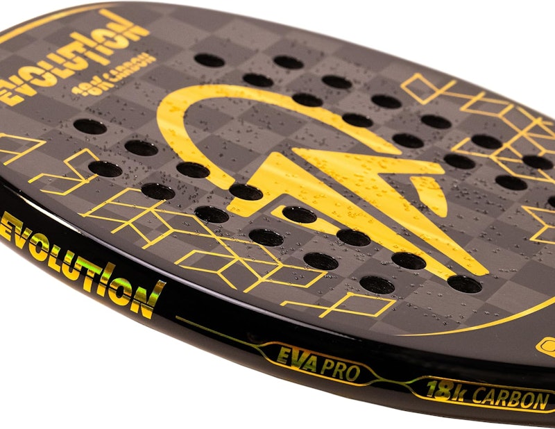 Raquete Beach Tennis Carbono 18k Total Evolution Golden + Capa 2