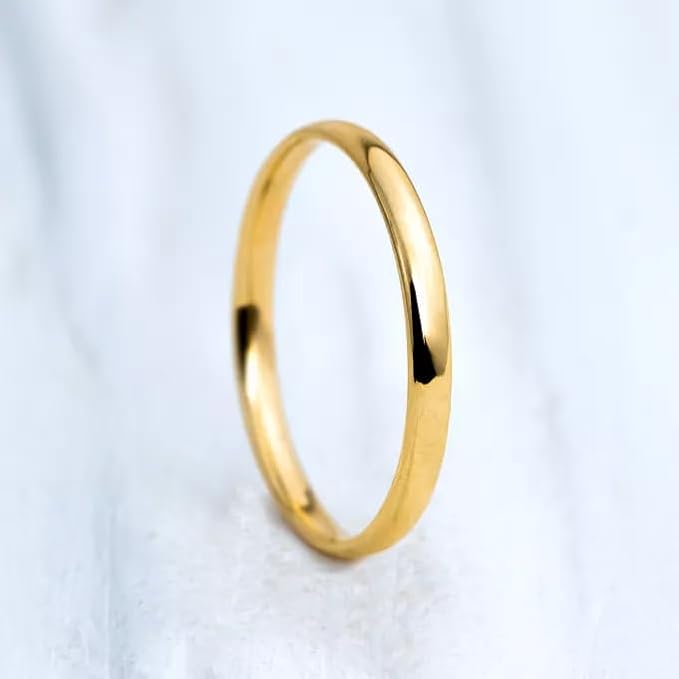 Aliança Avulsa 2 mm Ouro 24 K Fina Classica 2