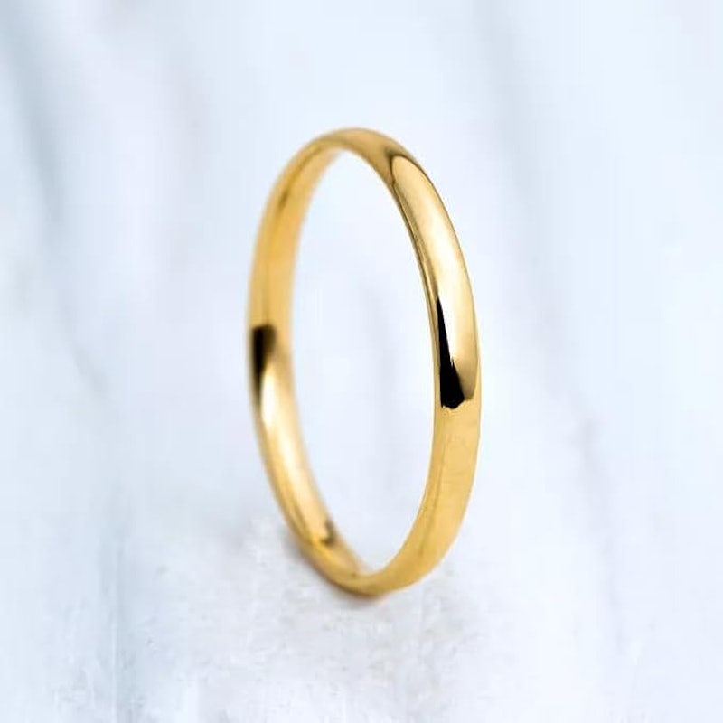 Aliança Avulsa 2 mm Ouro 24 K Fina Classica 2