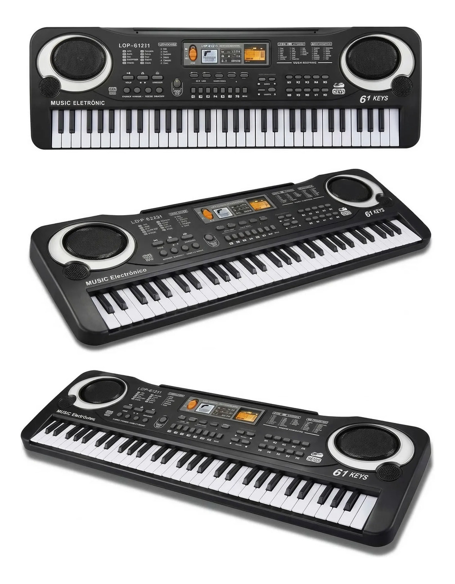 Brinquedo Teclado Eletrônico 61 teclas Waver 1