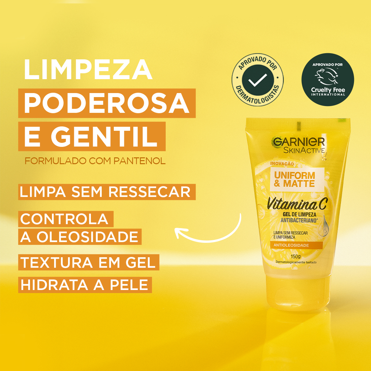 Gel de Limpeza Antibacteriano Garnier Uniforme & Matte 3