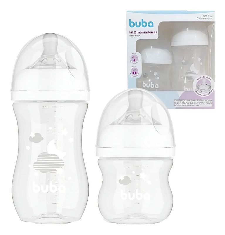 Kit 2 Mamadeiras Buba Easy Flow Nuvem 120 + 270 ml 1