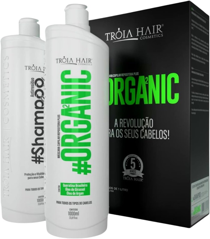 Kit Organic Troia Hair 2x1000 ml Selagem Inteligente Livre de Formol 1