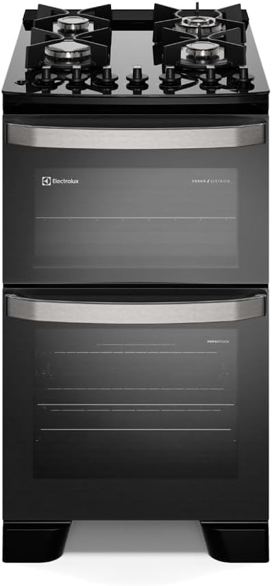 Fogão 4 Bocas Electrolux Preto Experience Mesa de Vidro, 2 Fornos 1