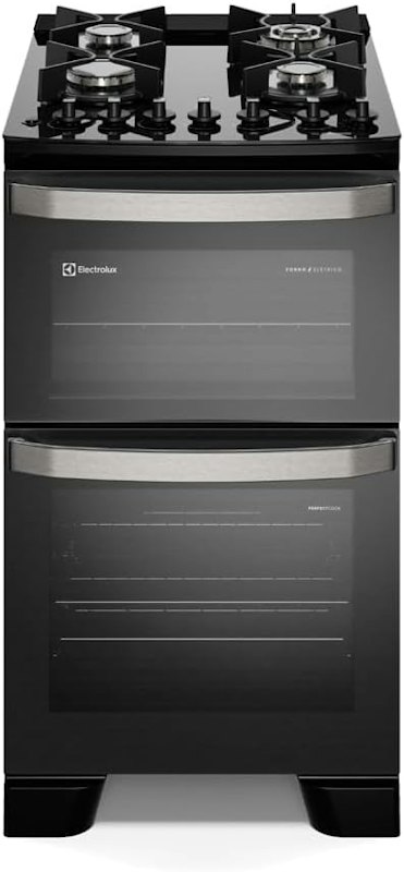 Fogão 4 Bocas Electrolux Preto Experience Mesa de Vidro, 2 Fornos 1