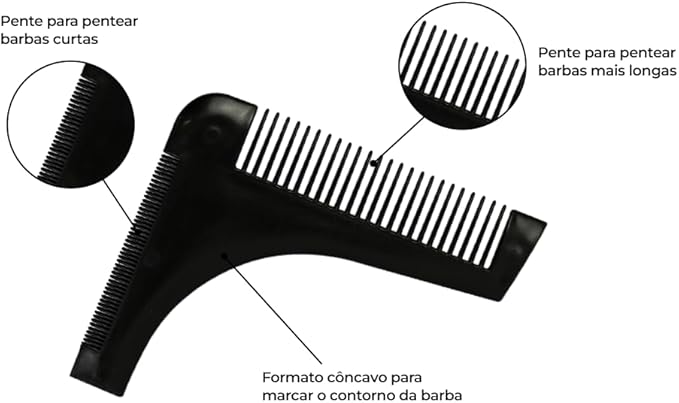 Maschio Pente Modelador Barba Preto 2