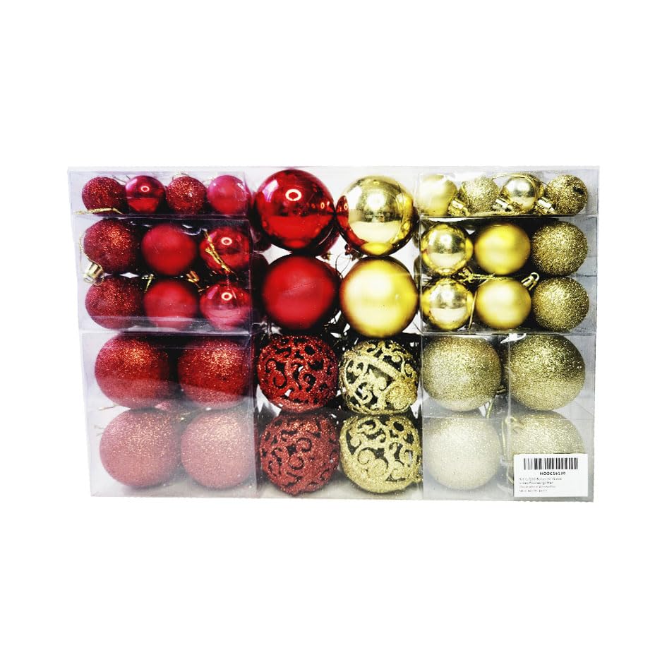 Kit 100 Bolas de Natal Lisas, Foscas e Glitter + Ponteira 2