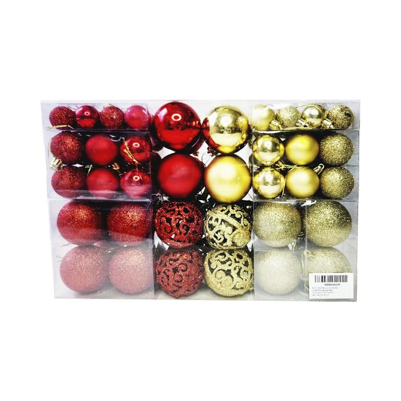 Kit 100 Bolas de Natal Lisas, Foscas e Glitter + Ponteira 2