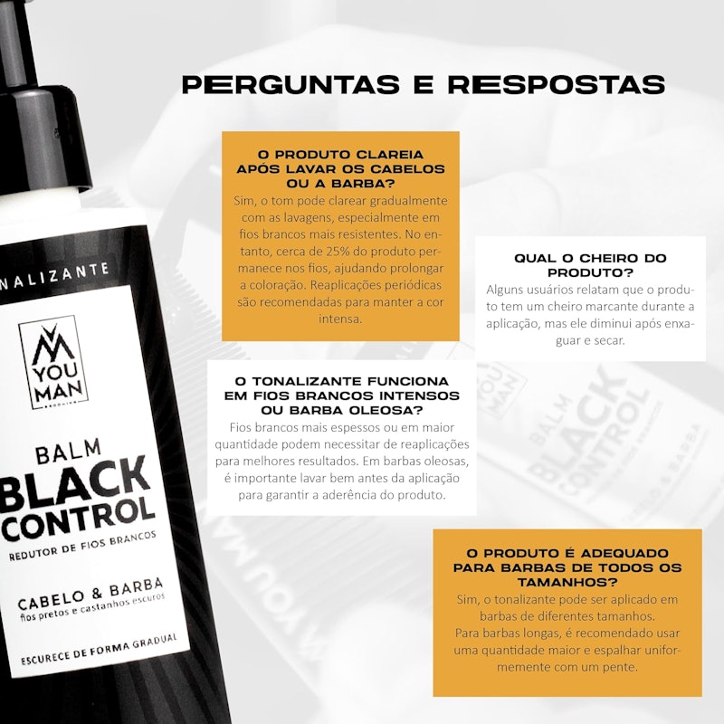 Balm Escurecedor Black Control Cabelo e Barba 4
