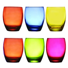 Jogo de 6 Copos de Vidro Colorido 400 ml