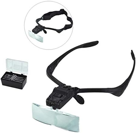 Óculos Lupa de Cabeça com 5 Lentes Luz LED 4