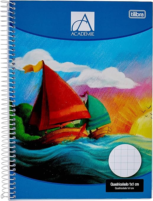Caderno Espiral Capa Dura Universitário Quadriculado Académie 1 Matéria 1