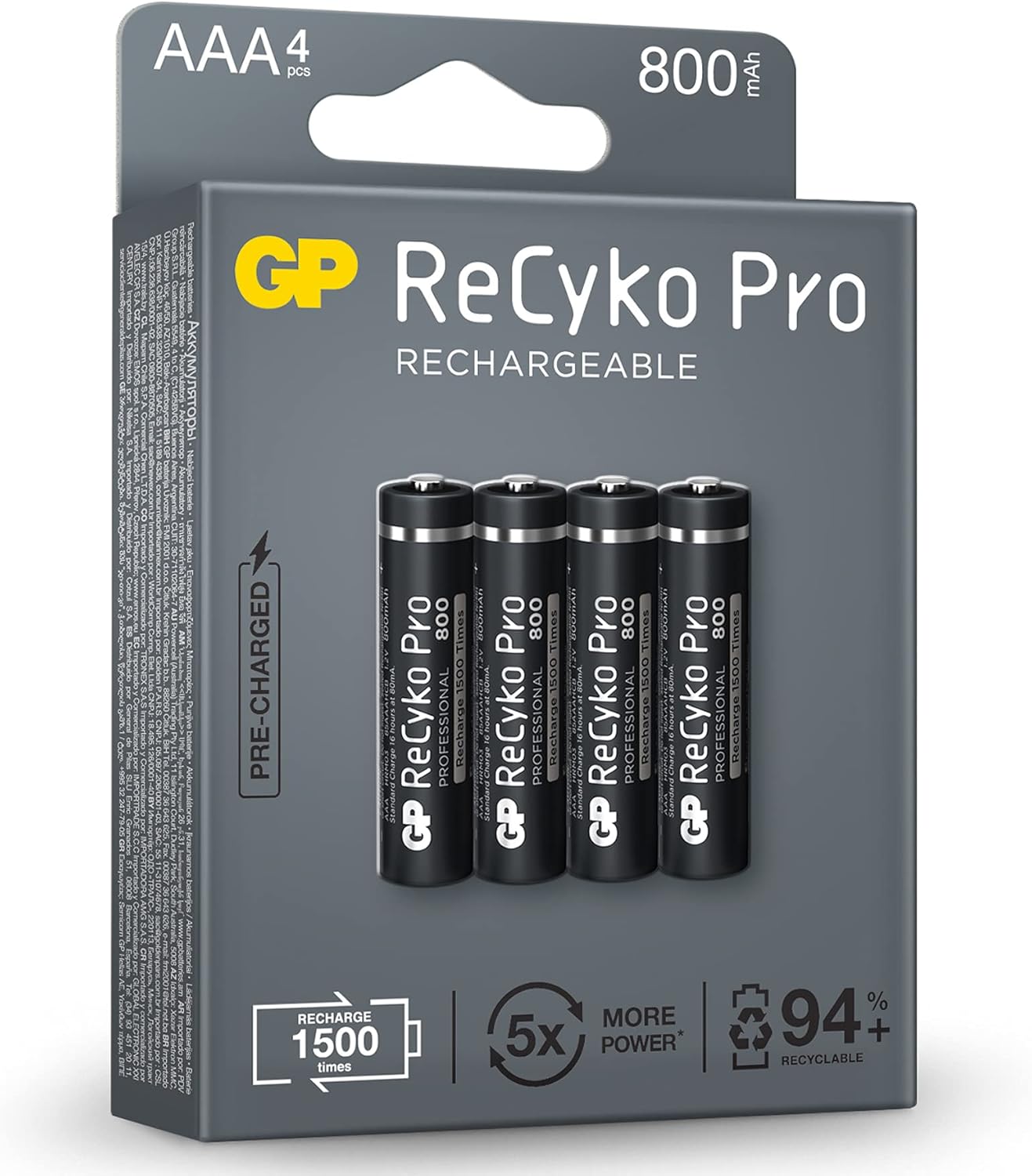Pilha ReCyko Pro 800 mAh AAA 3