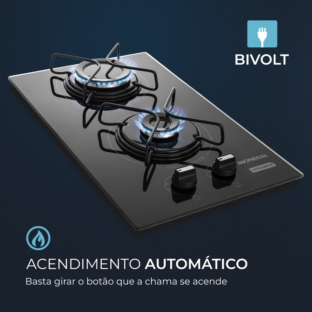 Cooktop a Gás 2 Bocas Mondial 5
