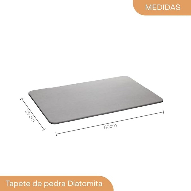 Tapete de Pedra Diatomita para Banheiro Cinza 60 x 39 cm 4