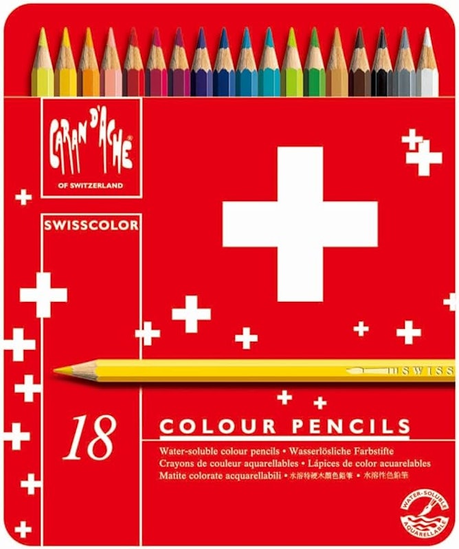 Caixa com 18 Lápis de Cor Permanentes Swisscolor 1