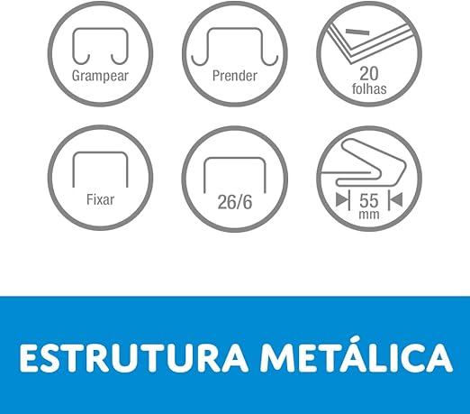 Grampeador de Mesa até 20 Folhas Plus Line 3