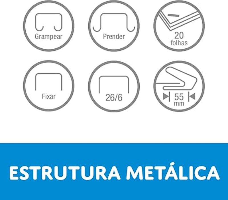 Grampeador de Mesa até 20 Folhas Plus Line 3