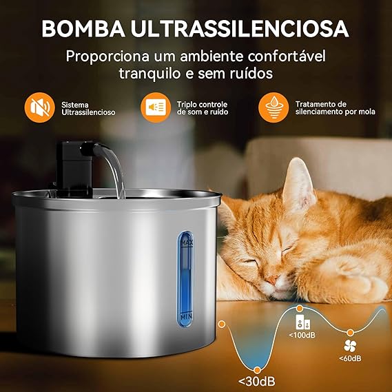 Bebedouro Fonte Água Filtro Silenciosa Inox 4
