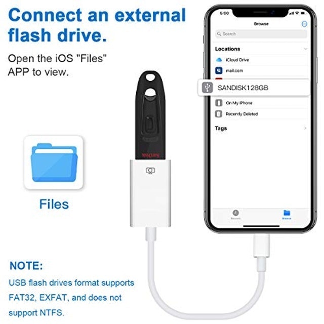 Adaptador de Cabo Lightning Fêmea USB OTG 4