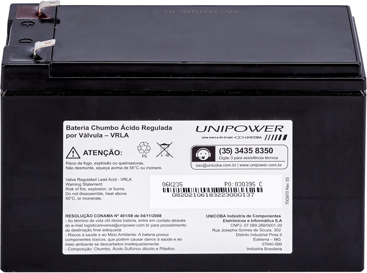 Bateria 12 V 9 Ah Unipower 4