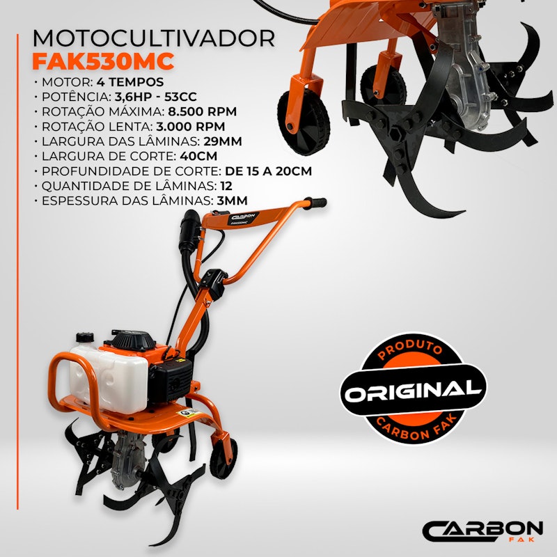 Motocultivador 53 cc Carbon FAK 2