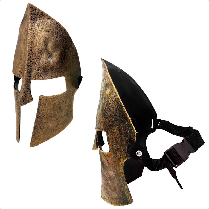 Máscara Gladiador Espartano Dourada pra Fantasia Cosplay Masculina 2