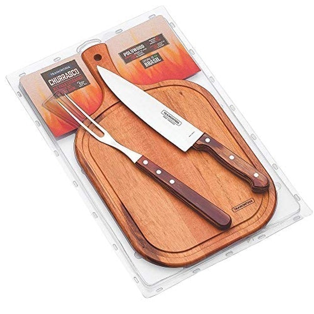 Kit para Churrasco Tramontina em Aço Inox 3 Peças 1