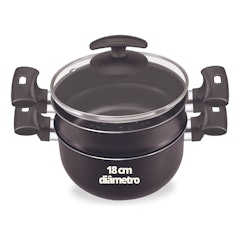Conjunto para Cozimento a Vapor com Tampa de Vidro Black