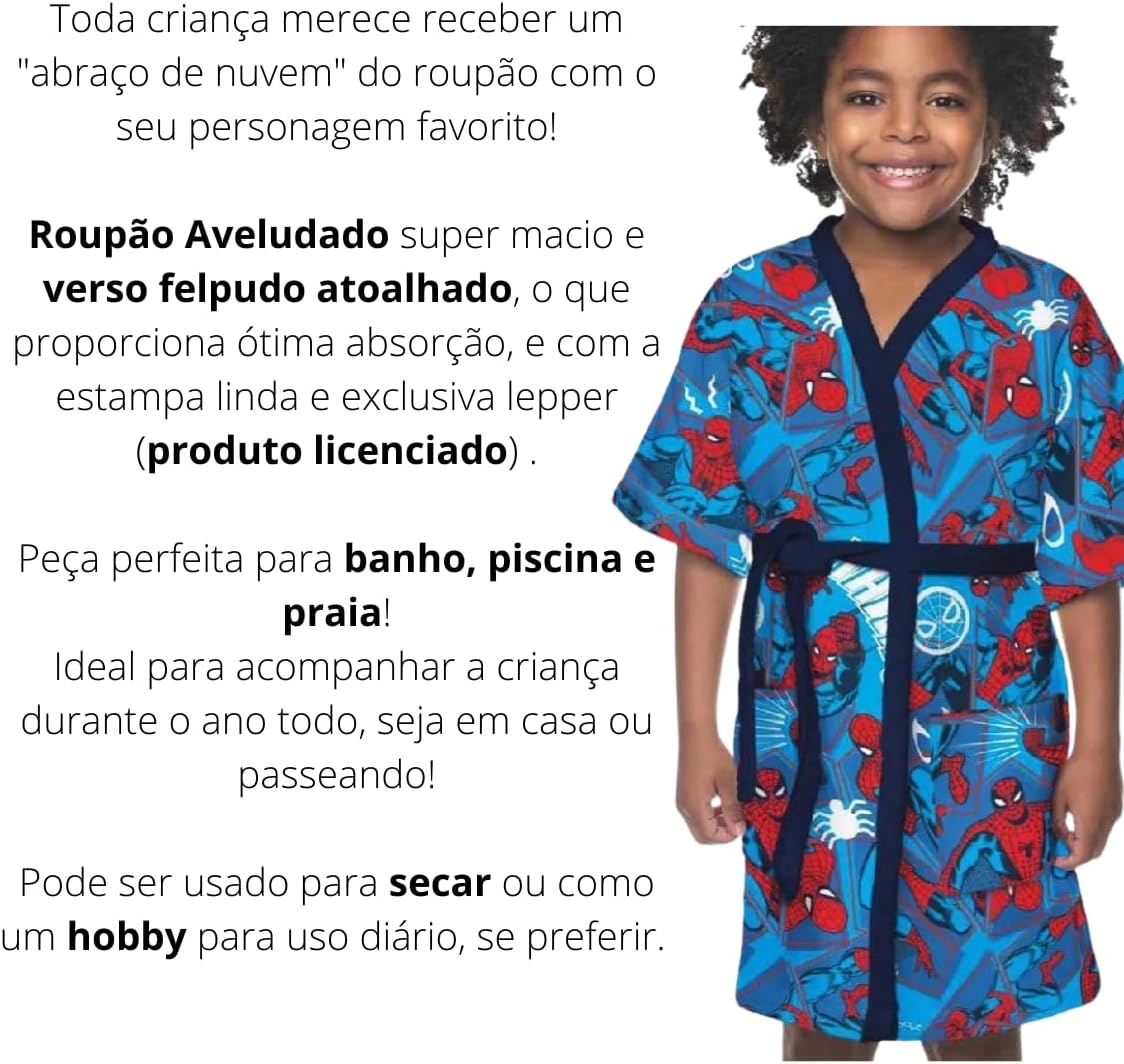 Roupão Infantil Quimono Spider Man 3