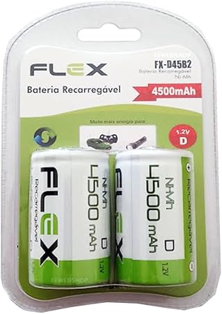 Pilha Recarregável Tipo D Grande 4500 mAh LR20  1