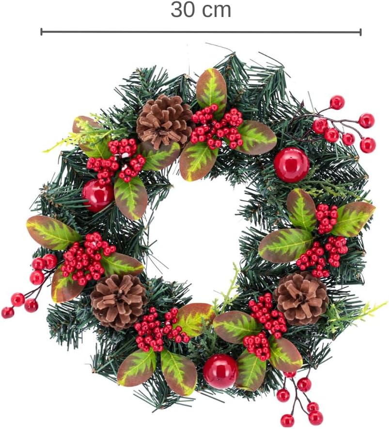 Guirlanda Natal 30 cm com Pinhas Berries 3