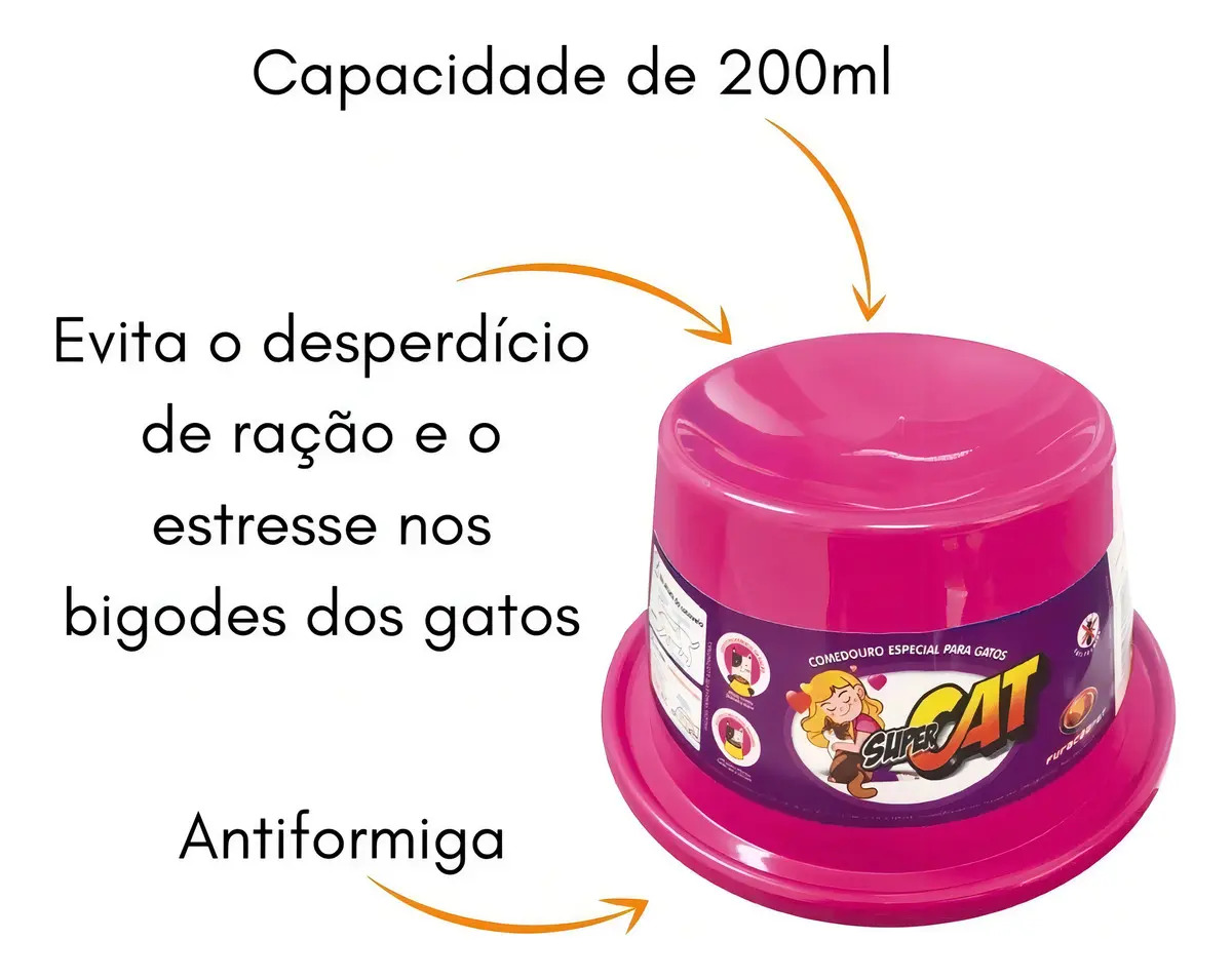 Comedouro Plástico Gato Super Cat 2