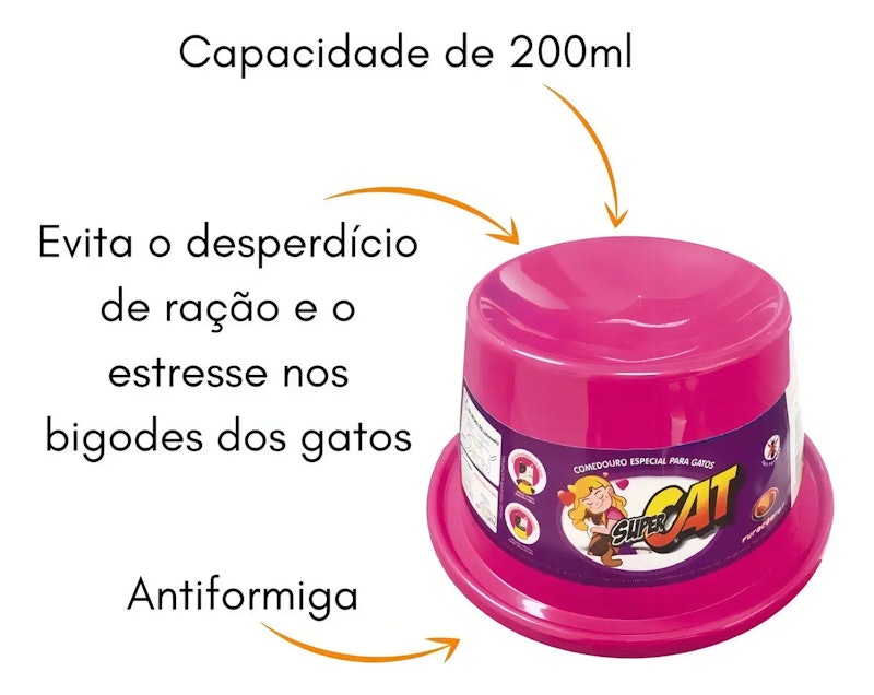 Comedouro Plástico Gato Super Cat 2