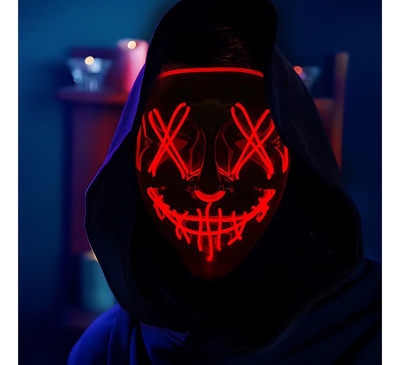 Máscara Divertida Carnaval Festa Balada Rave LED Neon 4