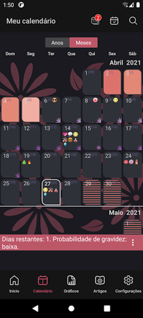 WomanLog Calendário Menstrual 5