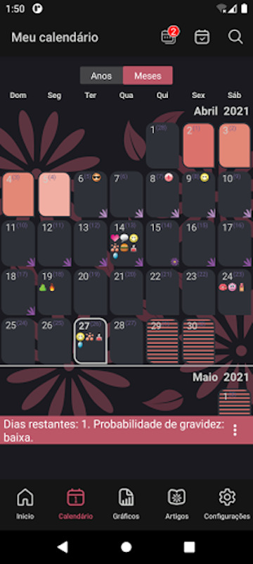 WomanLog Calendário Menstrual 5