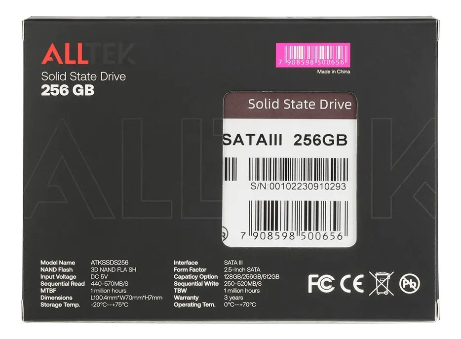 SSD AllTek In 2.5 SATA III 6 Gbs 4