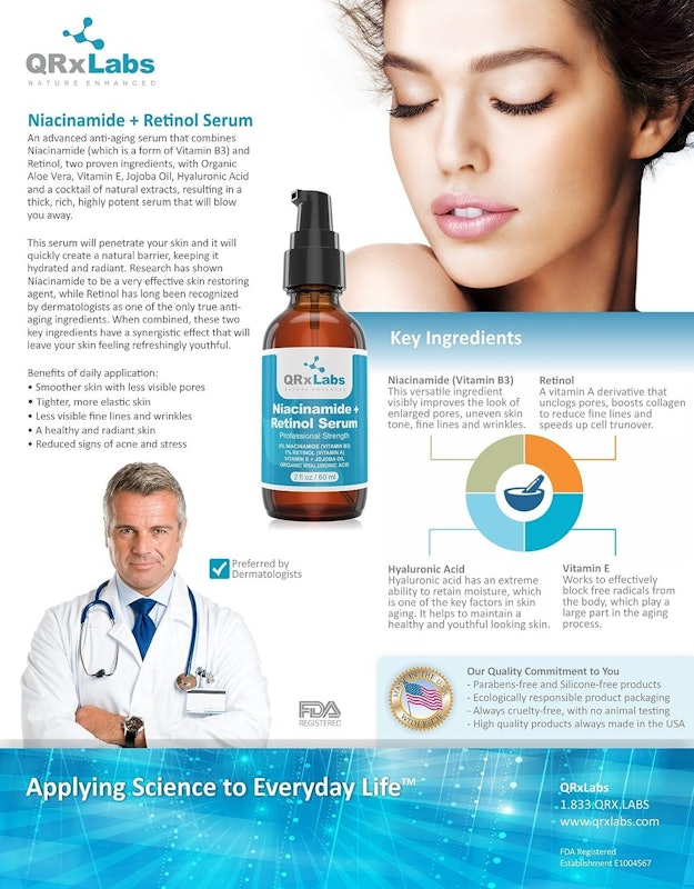 Serum Anti-Idade QRxLabs - Niacinamida e Retinol 60 ml 4