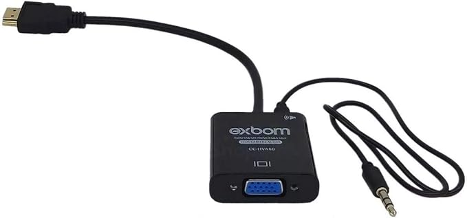 Conversor HDMI para VGA com Cabo de Áudio P2 4