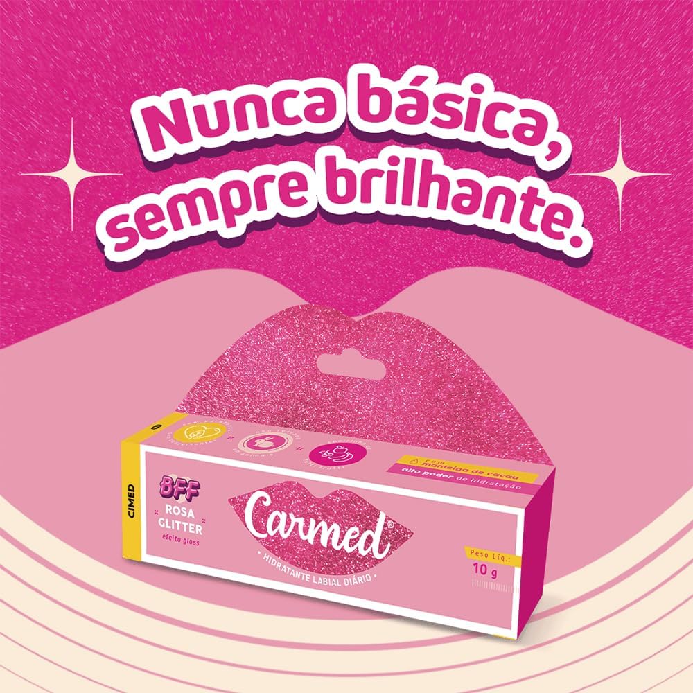 Hidratante Labial com Cor Rosa Glitter CIMED 4
