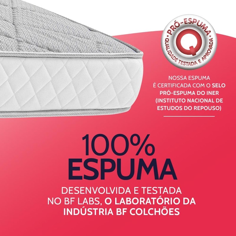 Colchão Solteiro Ortopédico Espuma D33 Vácuo 88 x 188 cm BF Colchões 4