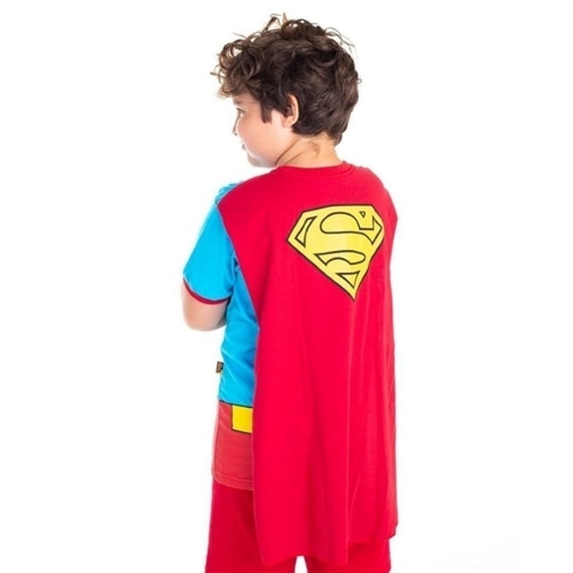 Camiseta Infantil Super-Homem com Capa 2