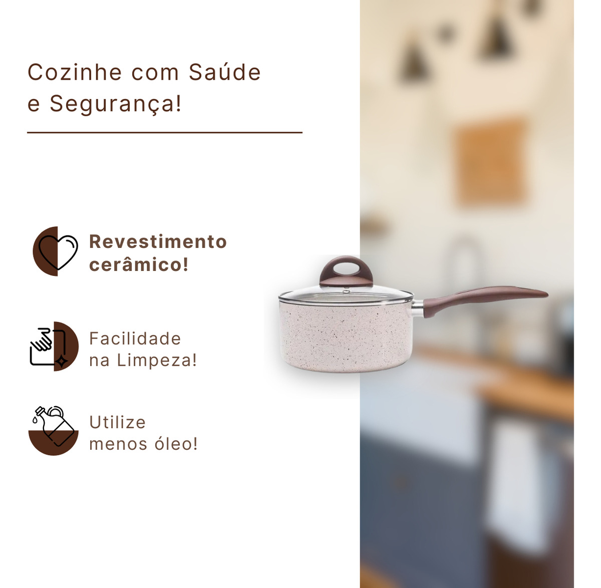 Panela com Tampa Brinox Suprema Antiaderente Ceramic Life 16cm 5